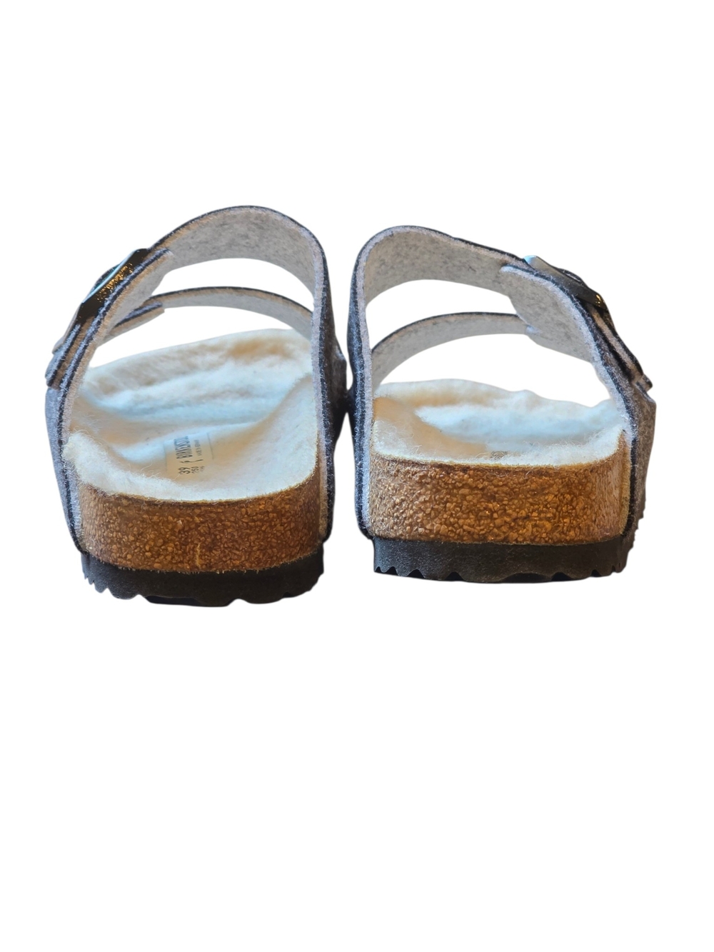 Birkenstock Arizona Rivet Doubleface Gray Wool Sandals EU 39 US 8 Narrow - Picture 6 of 7